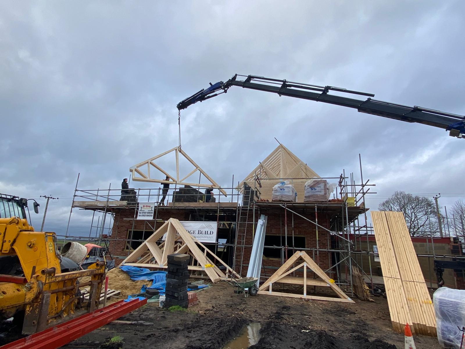 Steve's self-build with the roof structure up
